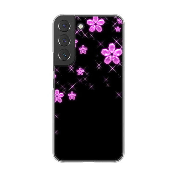 Galaxy S22 SCG13 au 高画質仕上げ 背面印刷 ハードケース 【019 桜クリスタル】