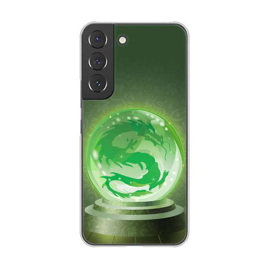 Galaxy S22 SCG13 au 高画質仕上げ 背面印刷 ハードケース 【439 水晶に浮かぶ龍】