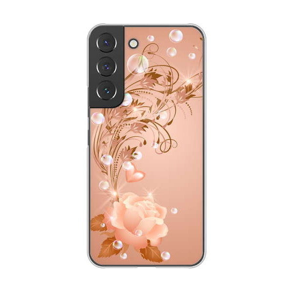Galaxy S22 SCG13 au 高画質仕上げ 背面印刷 ハードケース ロマンチックなバラ