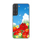 Galaxy S22 SCG13 au 高画質仕上げ 背面印刷 ハードケース 【VA821 ハイビスカスと青空】