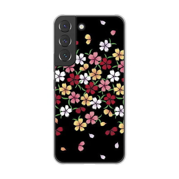 Galaxy S22 SCG13 au 高画質仕上げ 背面印刷 ハードケース 和花柄