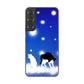 Galaxy S22 SCG13 au 高画質仕上げ 背面印刷 ハードケース 【YJ335 雪の結晶 はちわれ】