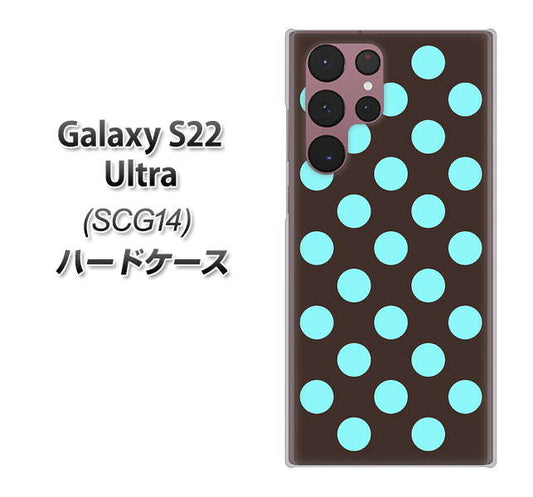 Galaxy S22 Ultra SCG14 au 高画質仕上げ 背面印刷 ハードケース【1352 シンプルビッグ水色茶】