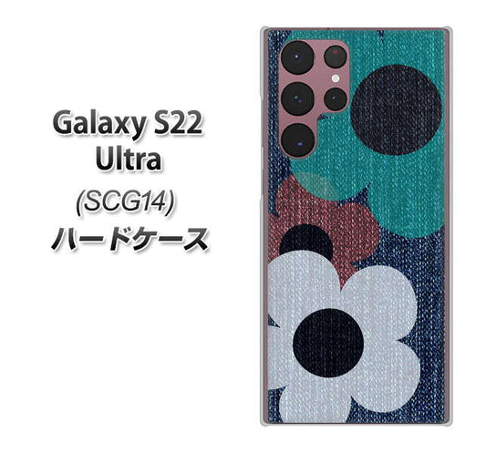 Galaxy S22 Ultra SCG14 au 高画質仕上げ 背面印刷 ハードケース【EK869 ルーズフラワーinデニム風】