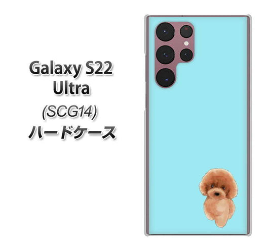 Galaxy S22 Ultra SCG14 au 高画質仕上げ 背面印刷 ハードケース【YJ050 トイプードルレッド（ブルー）】