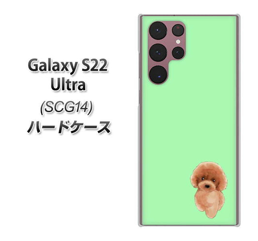 Galaxy S22 Ultra SCG14 au 高画質仕上げ 背面印刷 ハードケース【YJ052 トイプードルレッド（ グリーン）】