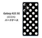 Galaxy A53 5G SCG15 au 高画質仕上げ 背面印刷 ハードケース【332 シンプル柄（水玉）ブラックBig】