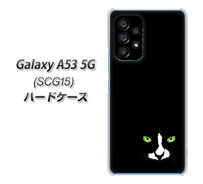 Galaxy A53 5G SCG15 au 高画質仕上げ 背面印刷 ハードケース【398 黒ネコ】