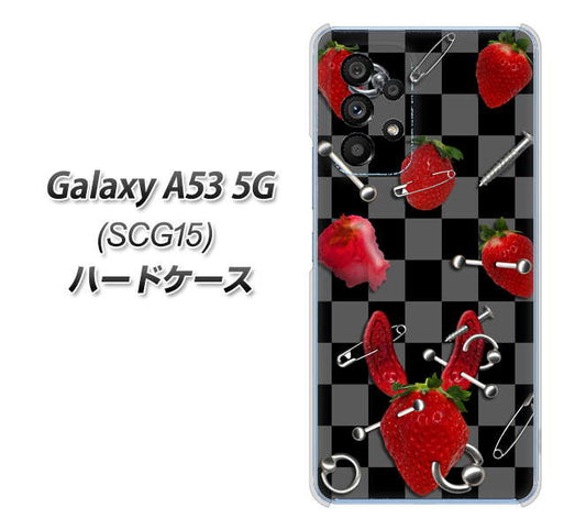 Galaxy A53 5G SCG15 au 高画質仕上げ 背面印刷 ハードケース【AG833 苺パンク（黒）】