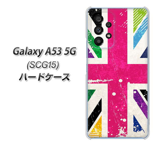 Galaxy A53 5G SCG15 au 高画質仕上げ 背面印刷 ハードケース【SC806 ユニオンジャック ピンクビンテージ】
