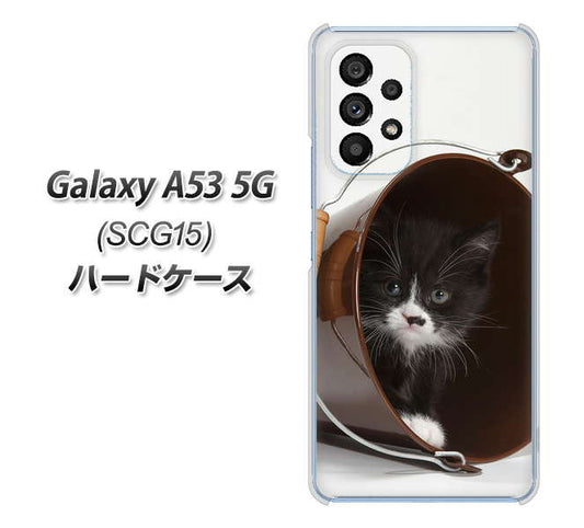 Galaxy A53 5G SCG15 au 高画質仕上げ 背面印刷 ハードケース【VA800 ネコとバケツ】