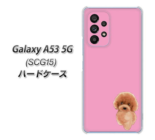 Galaxy A53 5G SCG15 au 高画質仕上げ 背面印刷 ハードケース【YJ049 トイプードルレッド（ピンク）】
