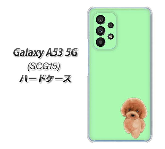 Galaxy A53 5G SCG15 au 高画質仕上げ 背面印刷 ハードケース【YJ052 トイプードルレッド（ グリーン）】