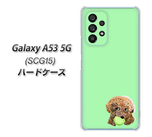 Galaxy A53 5G SCG15 au 高画質仕上げ 背面印刷 ハードケース【YJ055 トイプードル＆ボール（グリーン）】