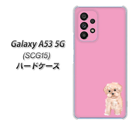 Galaxy A53 5G SCG15 au 高画質仕上げ 背面印刷 ハードケース【YJ061 トイプードルアプリコット（ピンク）】