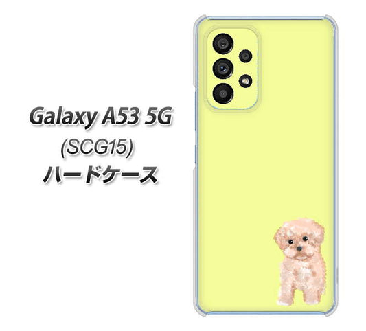 Galaxy A53 5G SCG15 au 高画質仕上げ 背面印刷 ハードケース【YJ064 トイプードルアプリコット（イエロー）】