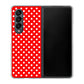 Galaxy Z Fold4 SCG16 au 高画質仕上げ 背面印刷 ハードケース【055 シンプル柄（水玉） レッド】