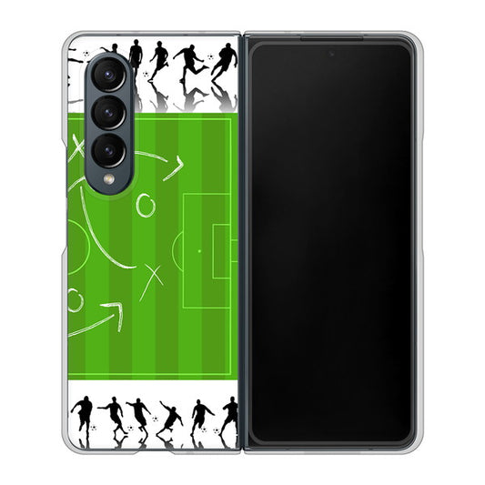 Galaxy Z Fold4 SCG16 au 高画質仕上げ 背面印刷 ハードケース【304 サッカー戦略ボード】