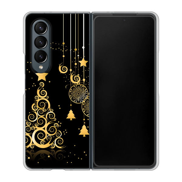 Galaxy Z Fold4 SCG16 au 高画質仕上げ 背面印刷 ハードケース【721 その他のカラークリスマスツリー】