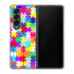 Galaxy Z Fold4 SCG16 au 高画質仕上げ 背面印刷 ハードケース【727 カラフルパズル】