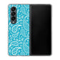 Galaxy Z Fold4 SCG16 au 高画質仕上げ 背面印刷 ハードケース【766 ペイズリーブルー】