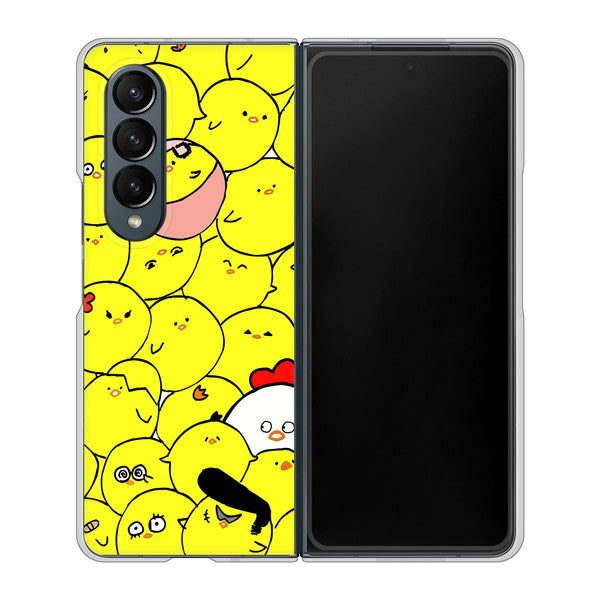 Galaxy Z Fold4 SCG16 au 高画質仕上げ 背面印刷 ハードケース【1031 ピヨピヨ】
