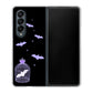 Galaxy Z Fold4 SCG16 au 高画質仕上げ 背面印刷 ハードケース【AG810 こうもりの王冠鳥かご（黒×紫）】
