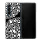 Galaxy Z Fold4 SCG16 au 高画質仕上げ 背面印刷 ハードケース【AG834 苺骸骨曼荼羅（黒）】