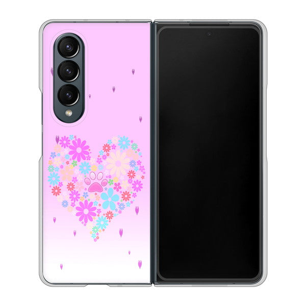 Galaxy Z Fold4 SCG16 au 高画質仕上げ 背面印刷 ハードケース【YA959 ハート06】