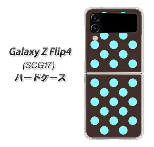 Galaxy Z Flip4 SCG17 au 高画質仕上げ 背面印刷 ハードケース【1352 シンプルビッグ水色茶】