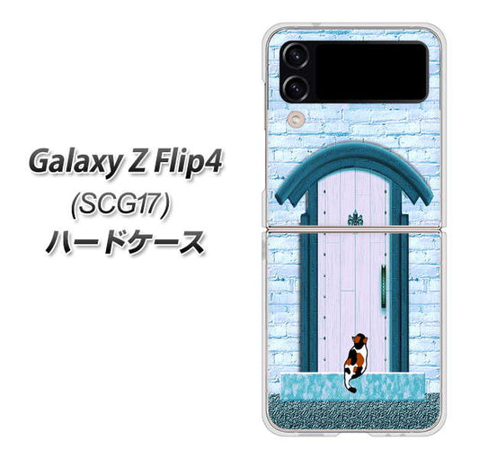 Galaxy Z Flip4 SCG17 au 高画質仕上げ 背面印刷 ハードケース【YA953 石ドア03 素材クリア】