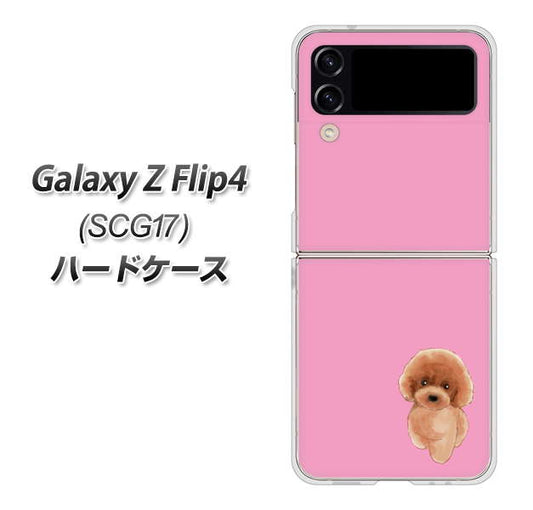 Galaxy Z Flip4 SCG17 au 高画質仕上げ 背面印刷 ハードケース【YJ049 トイプードルレッド（ピンク）】
