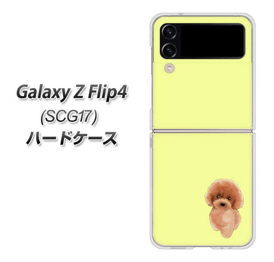Galaxy Z Flip4 SCG17 au 高画質仕上げ 背面印刷 ハードケース【YJ051 トイプードルレッド（イエロー）】