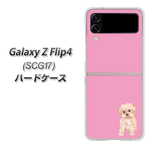 Galaxy Z Flip4 SCG17 au 高画質仕上げ 背面印刷 ハードケース【YJ061 トイプードルアプリコット（ピンク）】