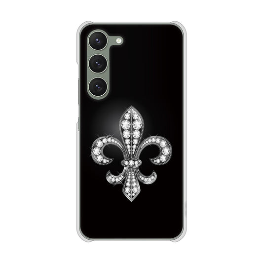 Galaxy S23 SCG19 au 高画質仕上げ 背面印刷 ハードケース 【042 ラインストーン風の印刷ゴージャスユリ】