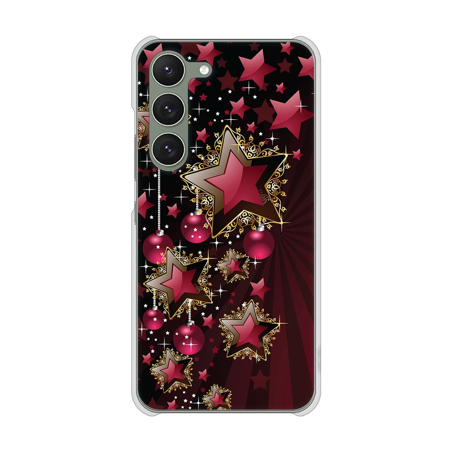 Galaxy S23 SCG19 au 高画質仕上げ 背面印刷 ハードケース 【434 星の壁】