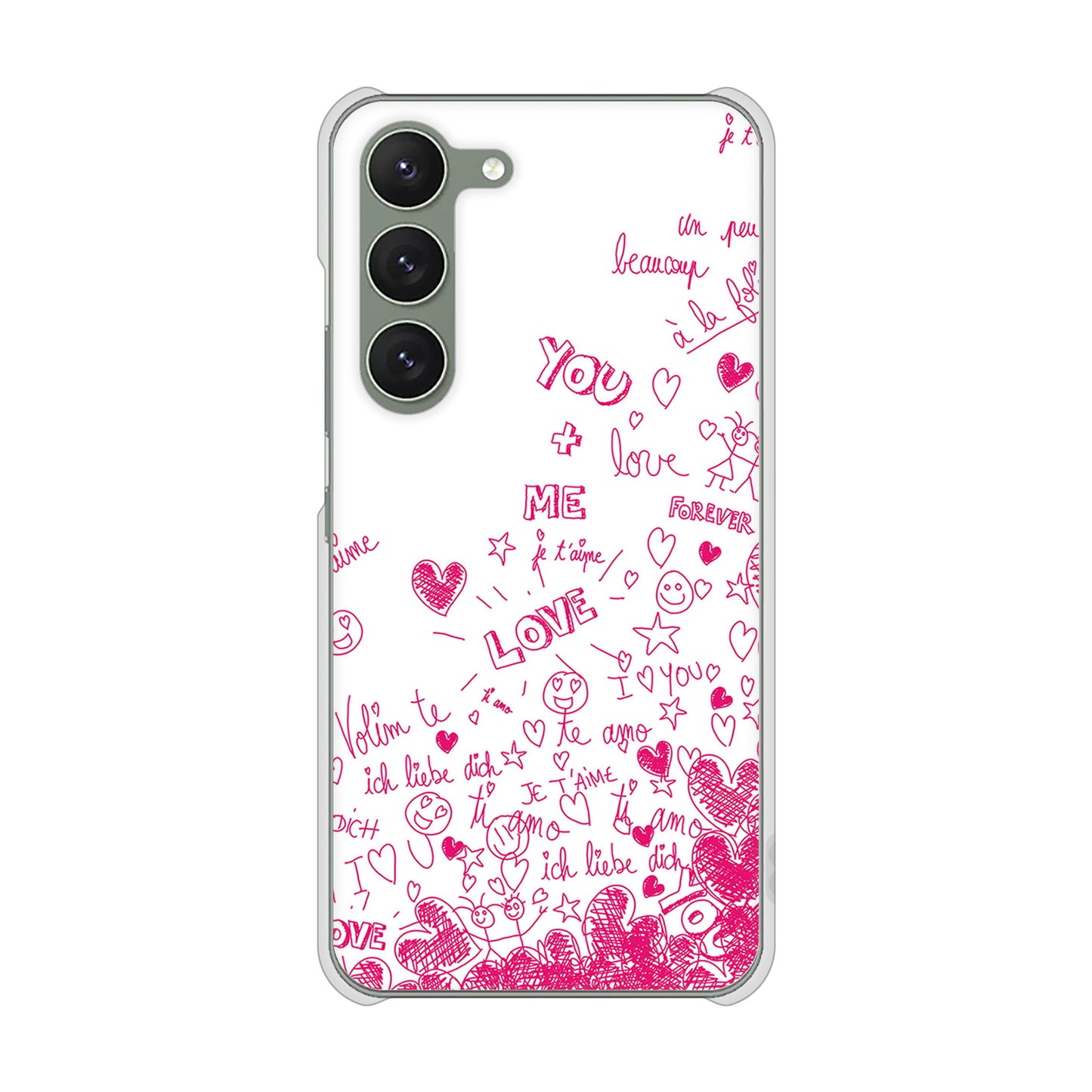 Galaxy S23 SCG19 au 高画質仕上げ 背面印刷 ハードケース プリティハート