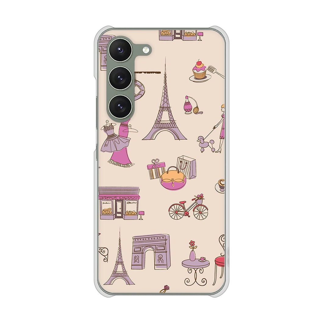 Galaxy S23 SCG19 au 高画質仕上げ 背面印刷 ハードケース LOVE フランス