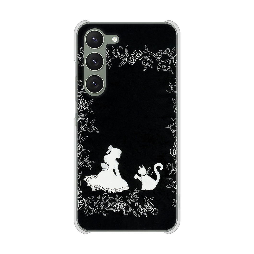 Galaxy S23 SCG19 au 高画質仕上げ 背面印刷 ハードケース お姫様とネコ