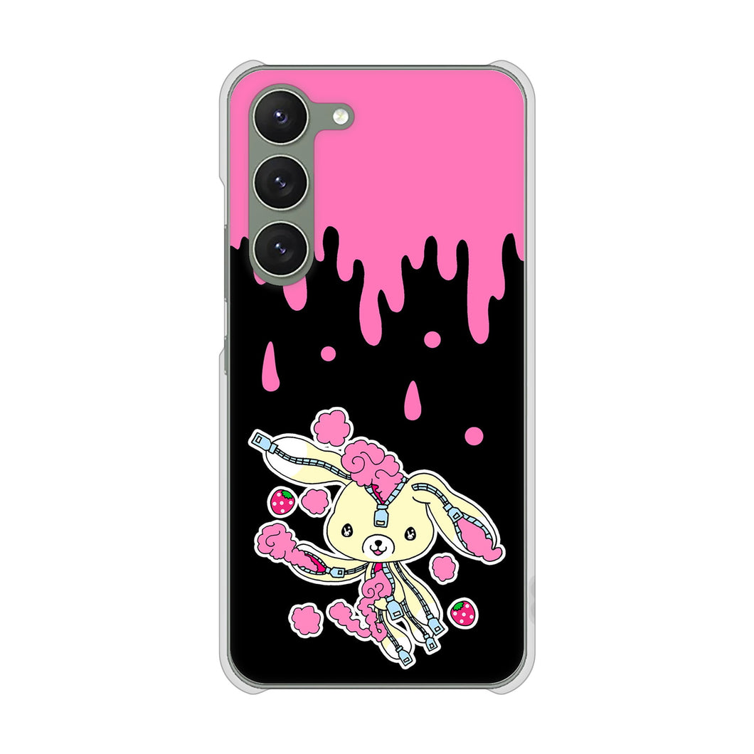 Galaxy S23 SCG19 au 高画質仕上げ 背面印刷 ハードケース むかいあぐる ジッパーうさぎのジッピョン