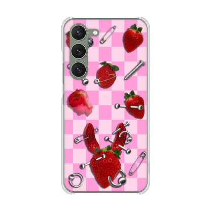 Galaxy S23 SCG19 au 高画質仕上げ 背面印刷 ハードケース むかいあぐる 苺パンク