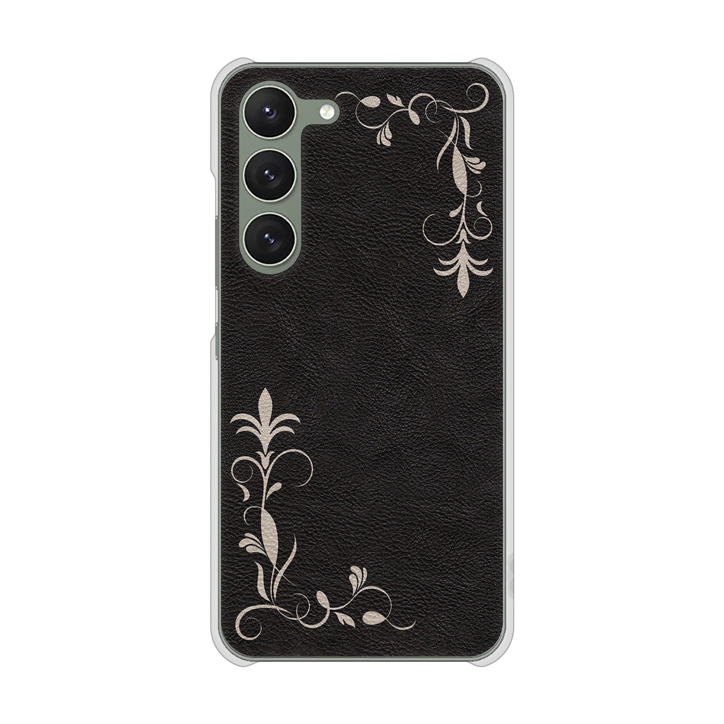 Galaxy S23 SCG19 au 高画質仕上げ 背面印刷 ハードケース 【EK825 レザー風グラスフレーム】