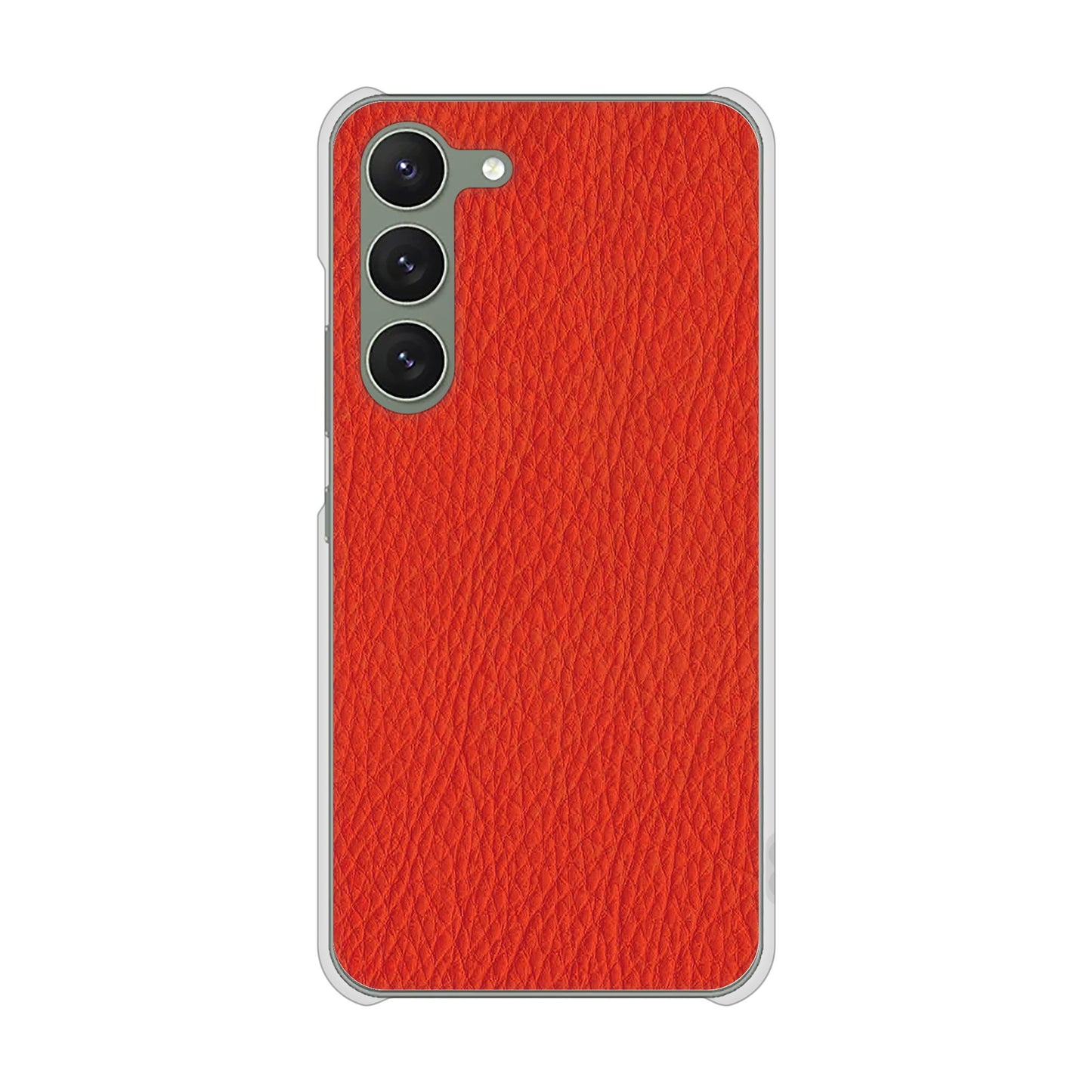 Galaxy S23 SCG19 au 高画質仕上げ 背面印刷 ハードケース 【EK852 レザー風レッド】