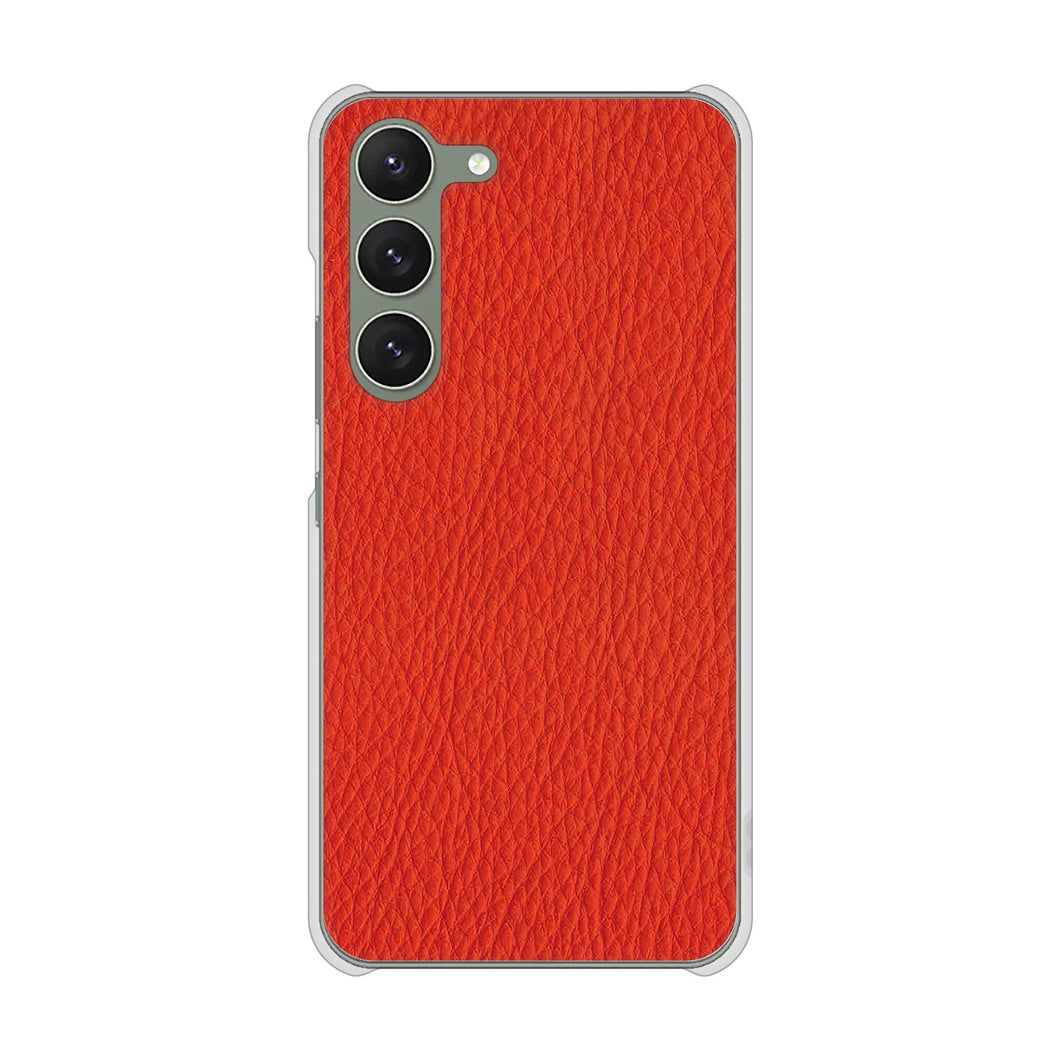 Galaxy S23 SCG19 au 高画質仕上げ 背面印刷 ハードケース 【EK852 レザー風レッド】