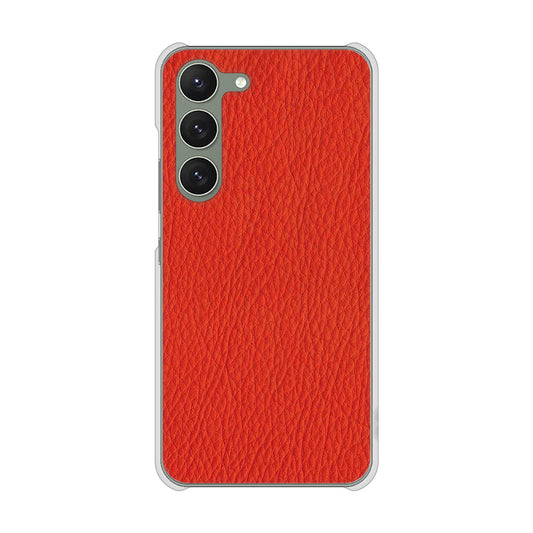 Galaxy S23 SCG19 au 高画質仕上げ 背面印刷 ハードケース 【EK852 レザー風レッド】