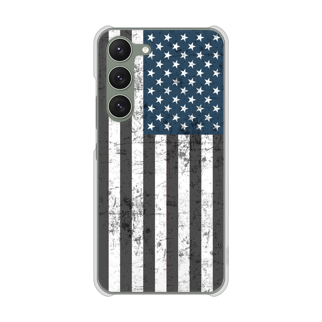 Galaxy S23 SCG19 au 高画質仕上げ 背面印刷 ハードケース 【EK864 アメリカンフラッグビンテージ】
