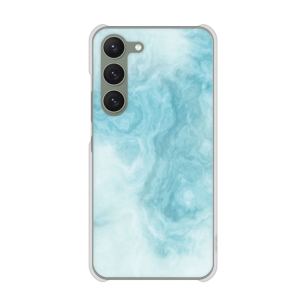 Galaxy S23 SCG19 au 高画質仕上げ 背面印刷 ハードケース 大理石BK