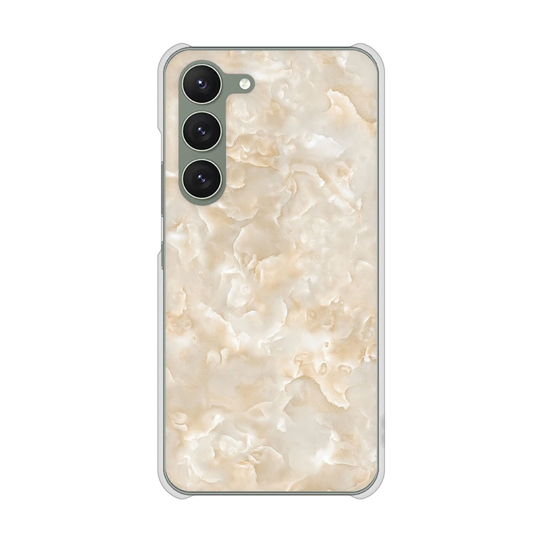 Galaxy S23 SCG19 au 高画質仕上げ 背面印刷 ハードケース 大理石BK