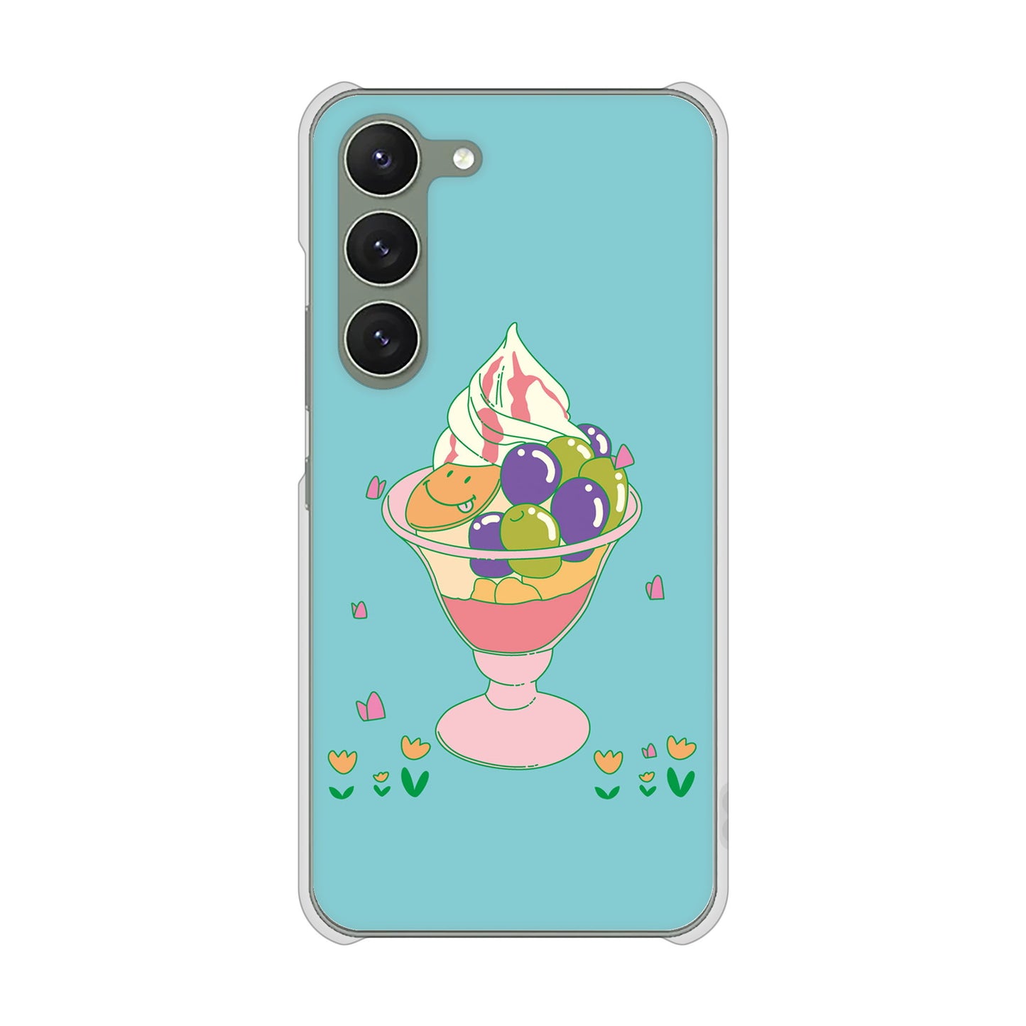 Galaxy S23 SCG19 au 高画質仕上げ 背面印刷 ハードケース スイーツイラスト