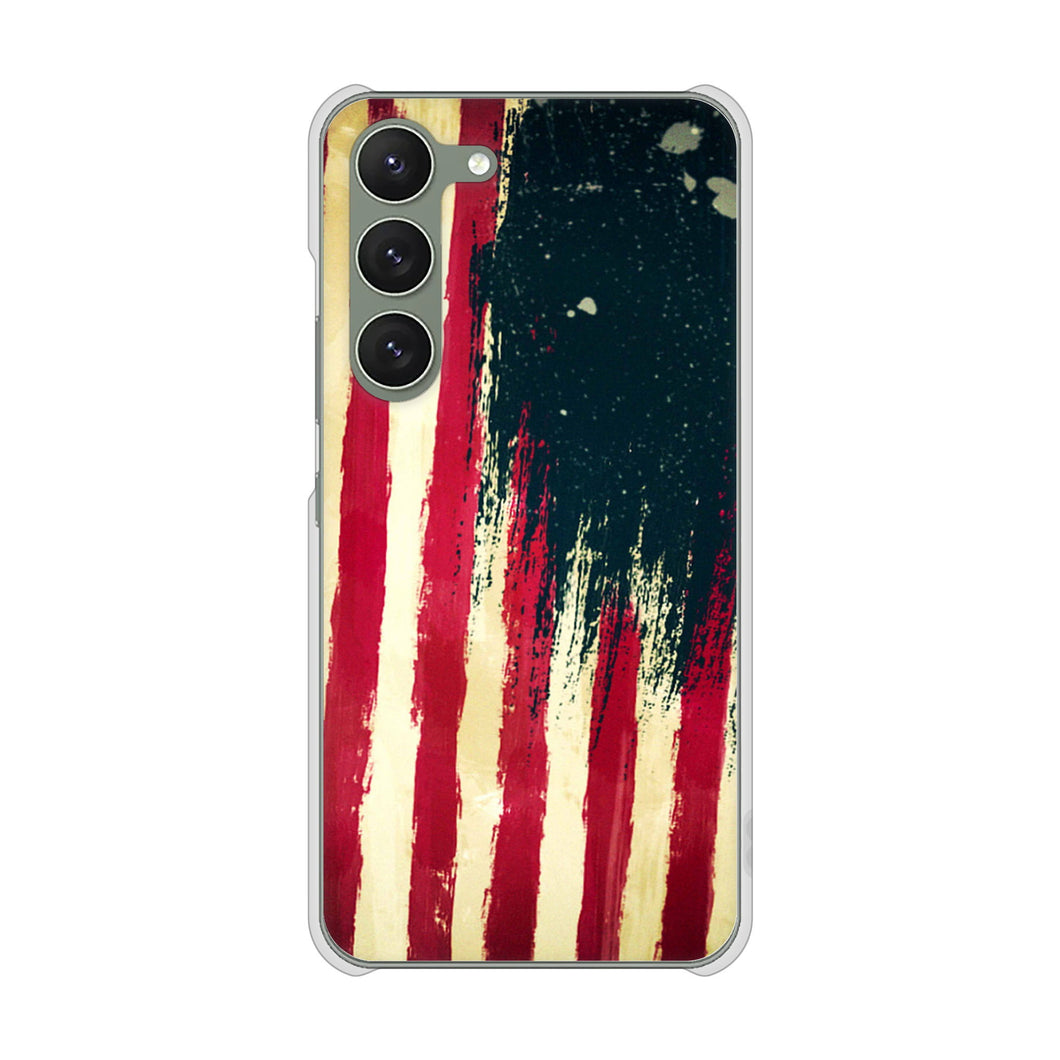 Galaxy S23 SCG19 au 高画質仕上げ 背面印刷 ハードケース 【MI805 ヴィンテージアメリカ】